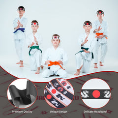 Bandana ninja blanc WANGDEFA, idéal comme accessoire de costume.