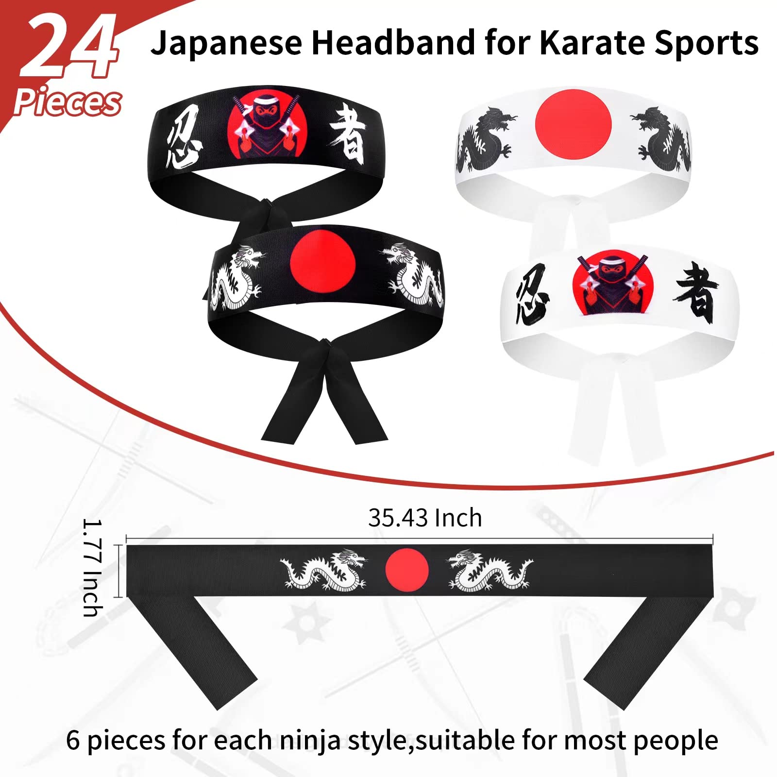 Bandana ninja noir WANGDEFA, parfait pour fêtes à thème et cosplay.
