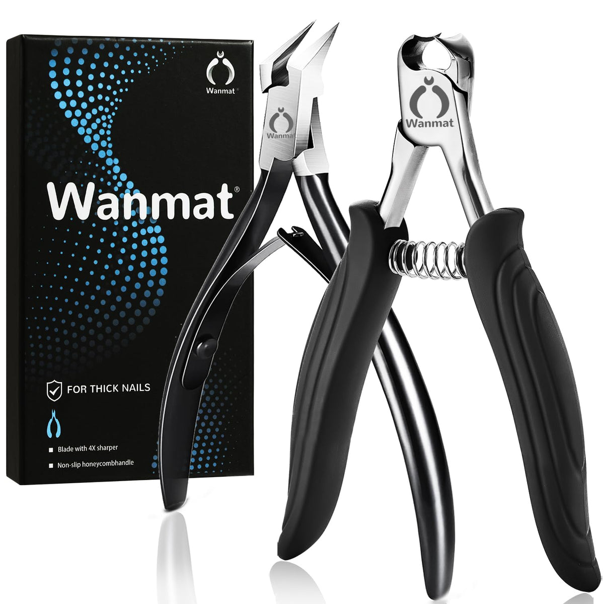 Wanmat coupe-ongles épais et incarnés avec lame incurvée pour précision.