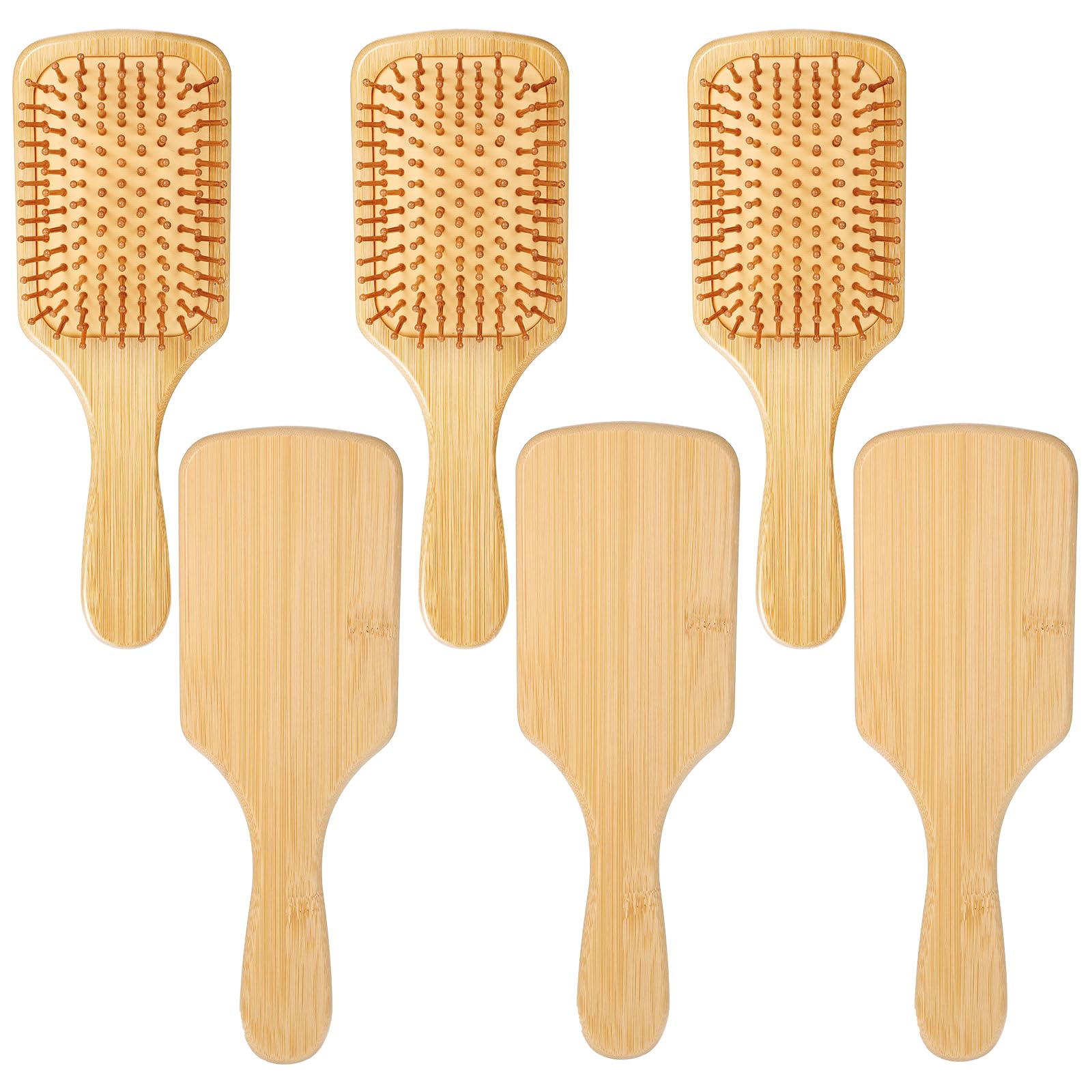 Brosse Wanmu en bambou – ensemble de 6 pour démêlage en douceur.