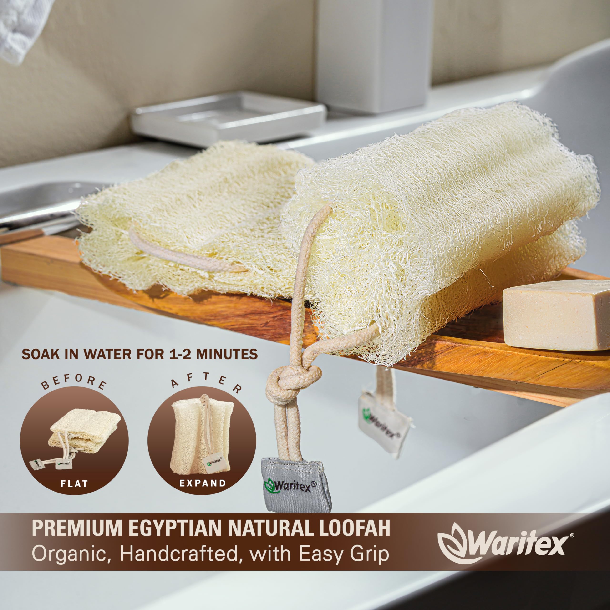 Waritex Loofah – douceur peau grâce à fibres naturelles.