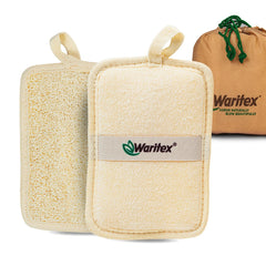 WARITEX louffe égyptienne rectangulaire avec sangle-poignet pour une prise fiable.