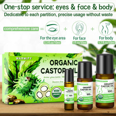 Warmify rouleau visage, huile ricin bio, douceur et nutrition ciblée.