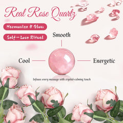 Warmify huile de ricin avec rouleau quartz rose double zone visage yeux lèvres.