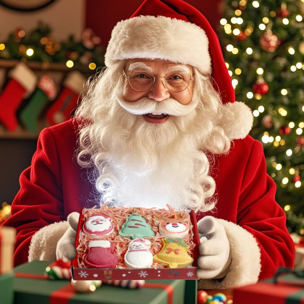 Warmlife Boules de bain Noël – forme arbre et effervescence colorée pour une pause festive.