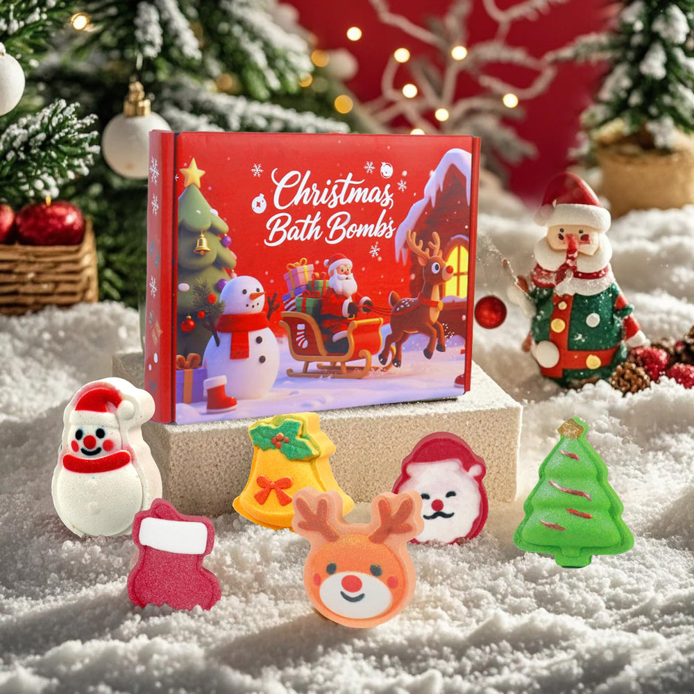 Warmlife Boules de bain Noël – forme renne et parfum doux pour se détendre.