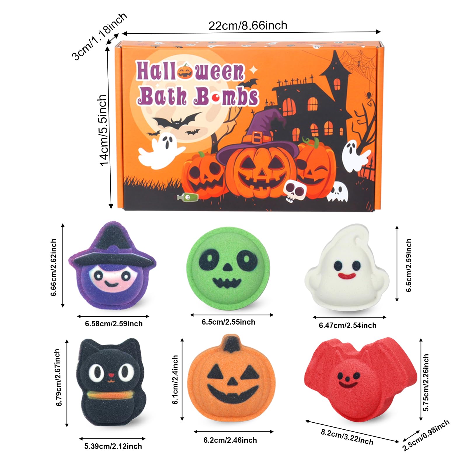 WARMLIFE ensemble-cadeau-halloween-bombes-bain, cadeau idéal pour les fêtes.