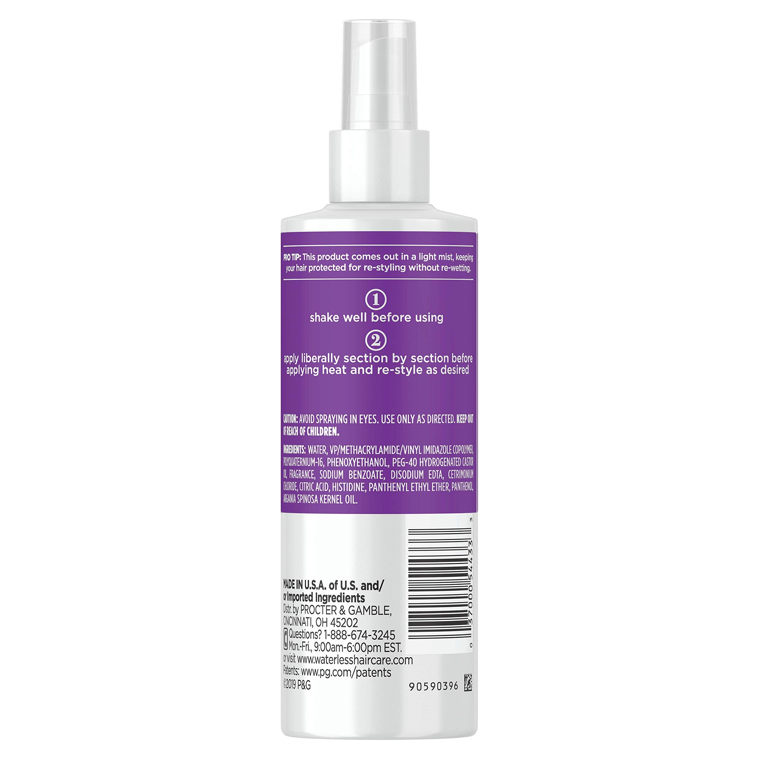 Waterless Heat Shield en action: spray rapide pour coiffage en déplacement