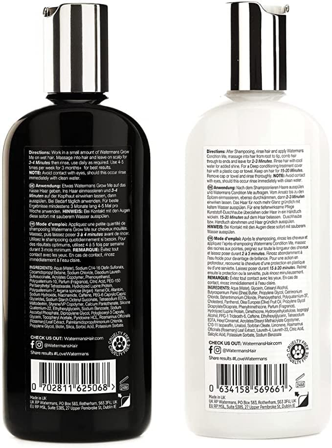 Watermans Grow Me Cheveux Nourris Boucles: résultats possibles pour cheveux plus forts.
