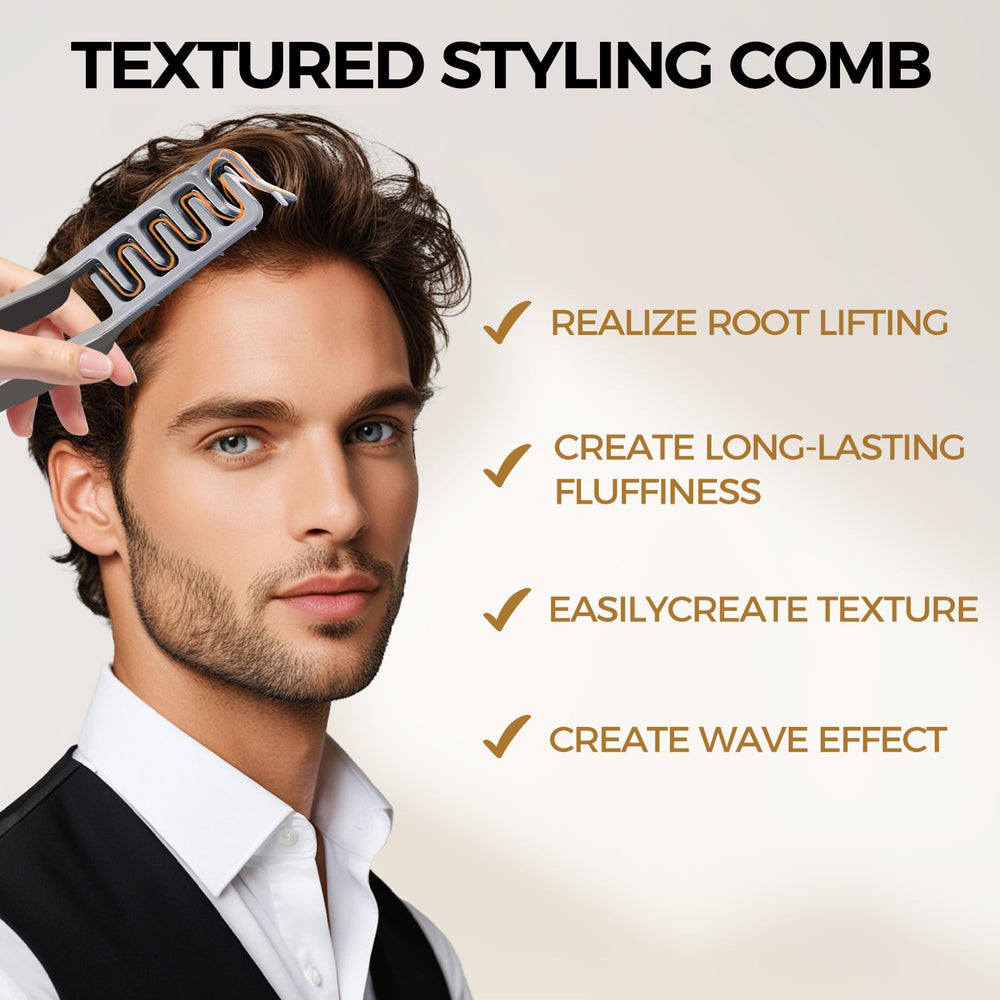 WAUSTOMAY Peigne Texturisant – dents fines pour texture précise sans tiraillement.