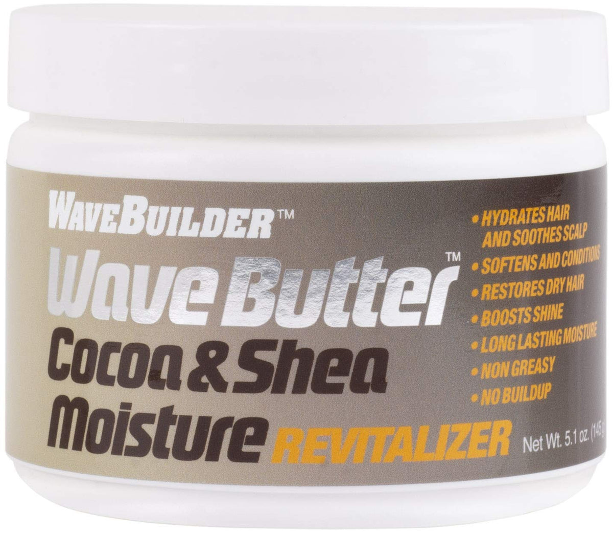 WAVEBUILDER Beurre cacao-karité bouteille, hydratation durable pour cheveux bouclés.