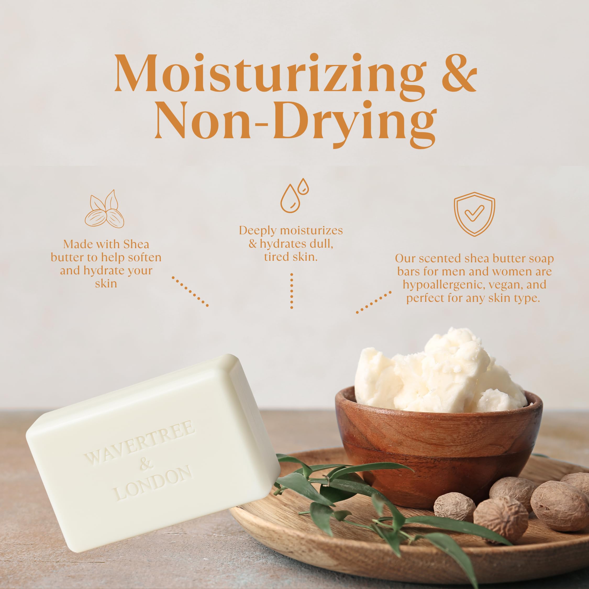 Savon au beurre de karité bio Wavertree & London Santal Patchouli nourrissant.