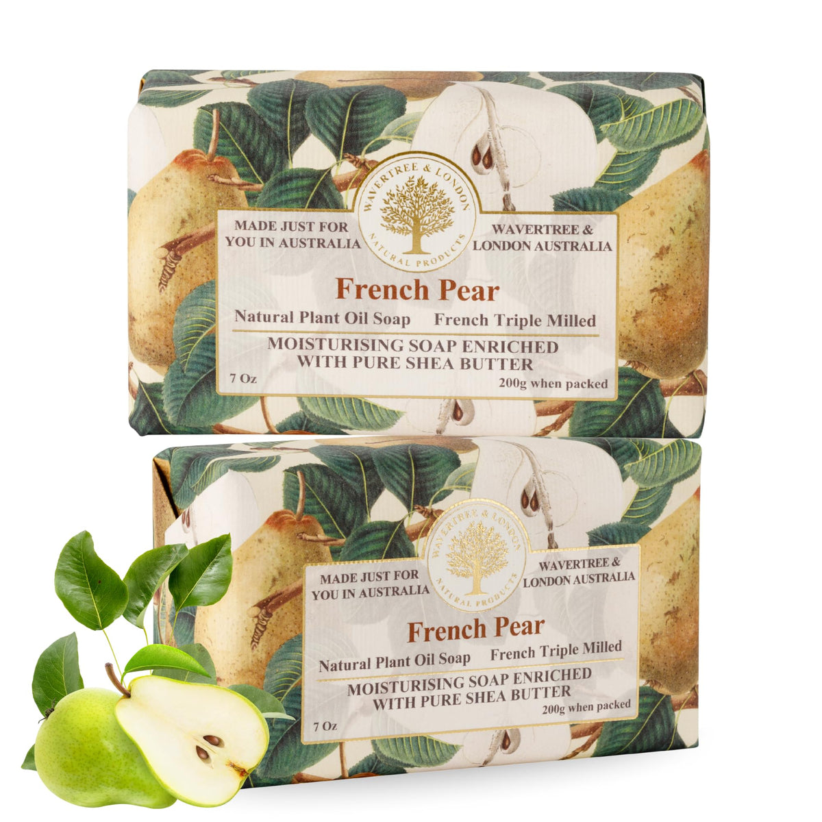 Wavertree & London Savon poire française – barre hydratante et parfumée.
