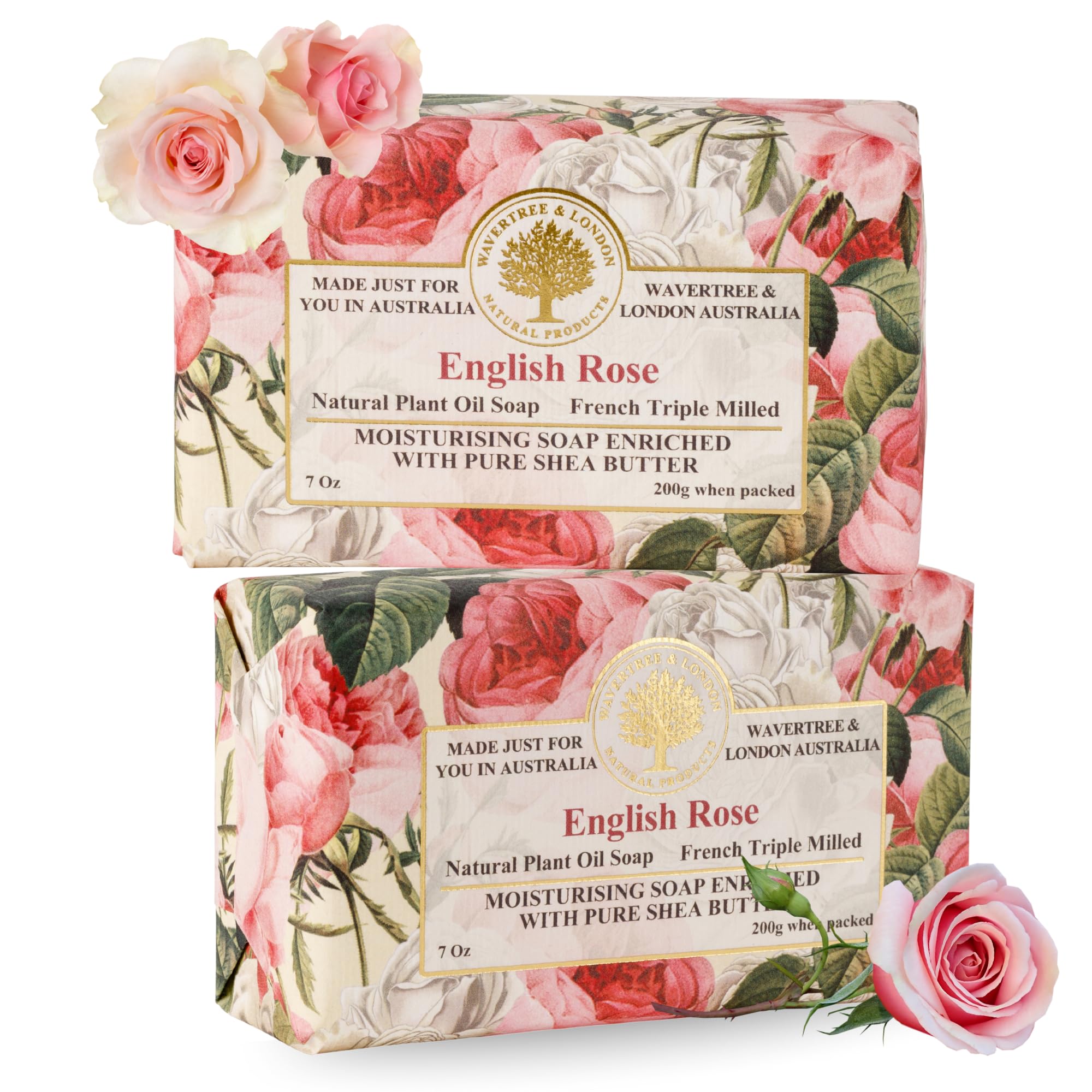 Savon Rose anglais Wavertree & London dans un emballage cadeau prêt à offrir