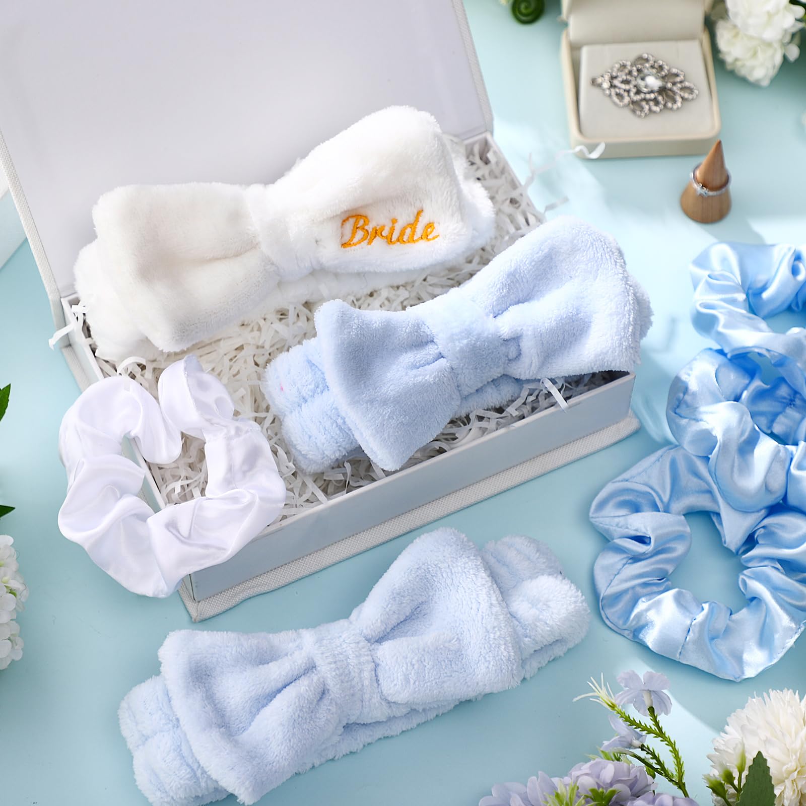 Wavwavw scrunchie mariée blanc argenté, finition chic et délicate.