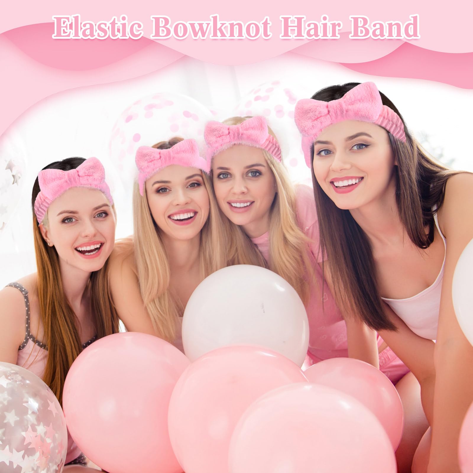 Kit Wavyknot de 25 bandeaux roses pour cadeaux et soins quotidiens.