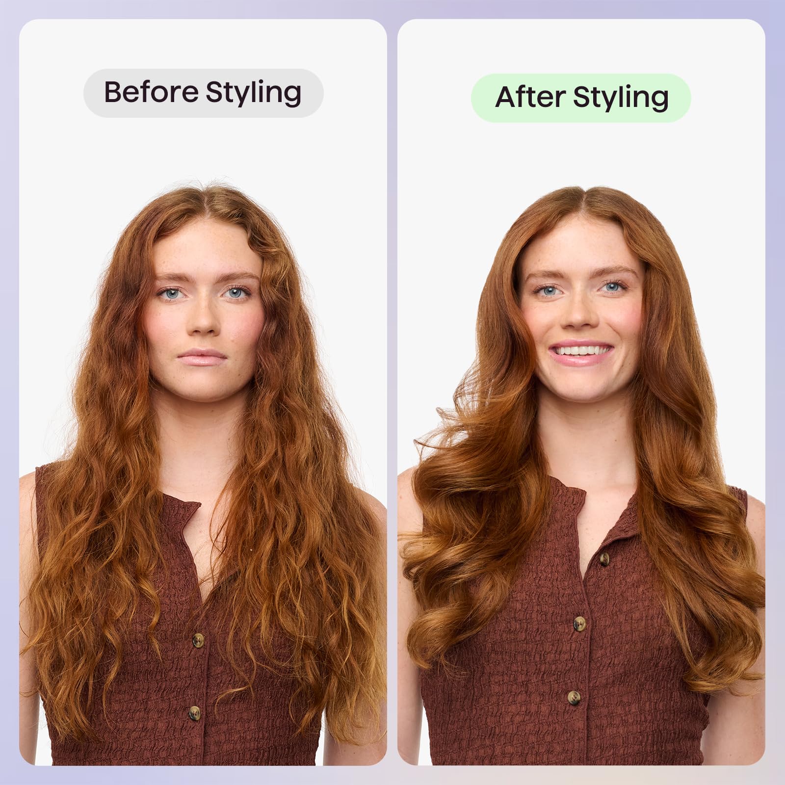 Wavytalk mist close-up demonstrating even distribution for smooth styling.