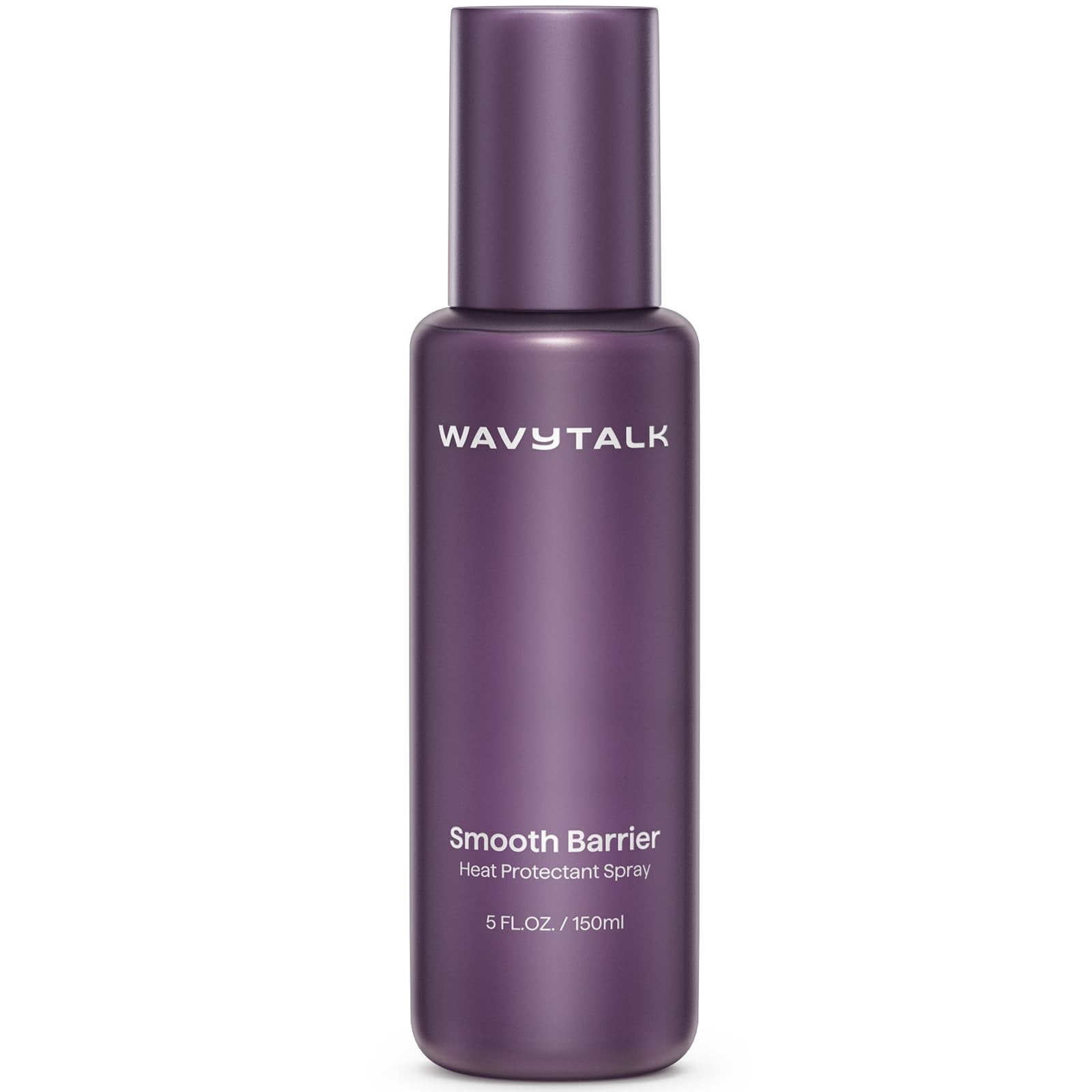 Wavytalk Smooth Barrier heat protectant bottle showing up to 450°F protection for all hair types.