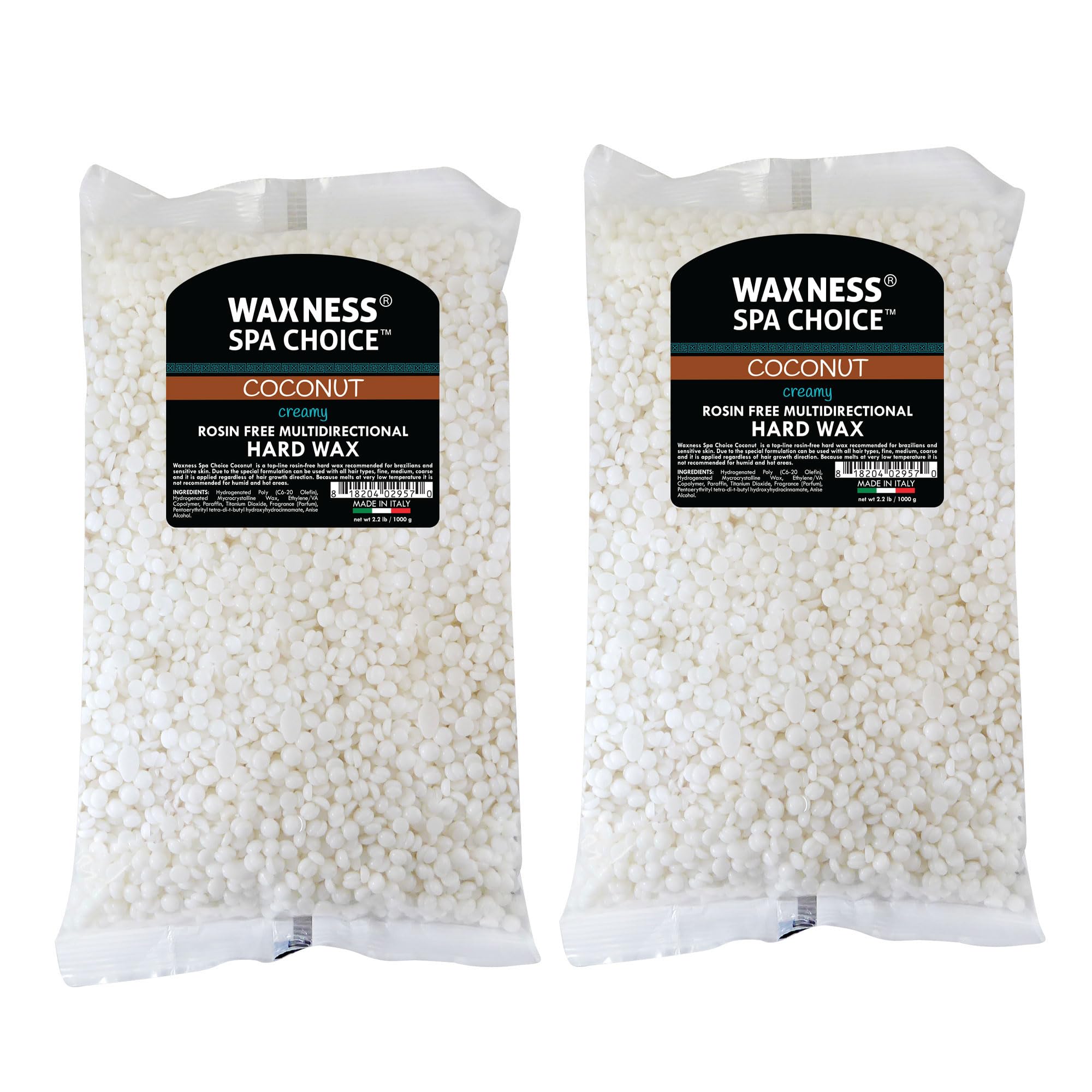 Waxness Spa Choice Cire Dure Coco sans résine pour épilation multidirectionnelle efficace