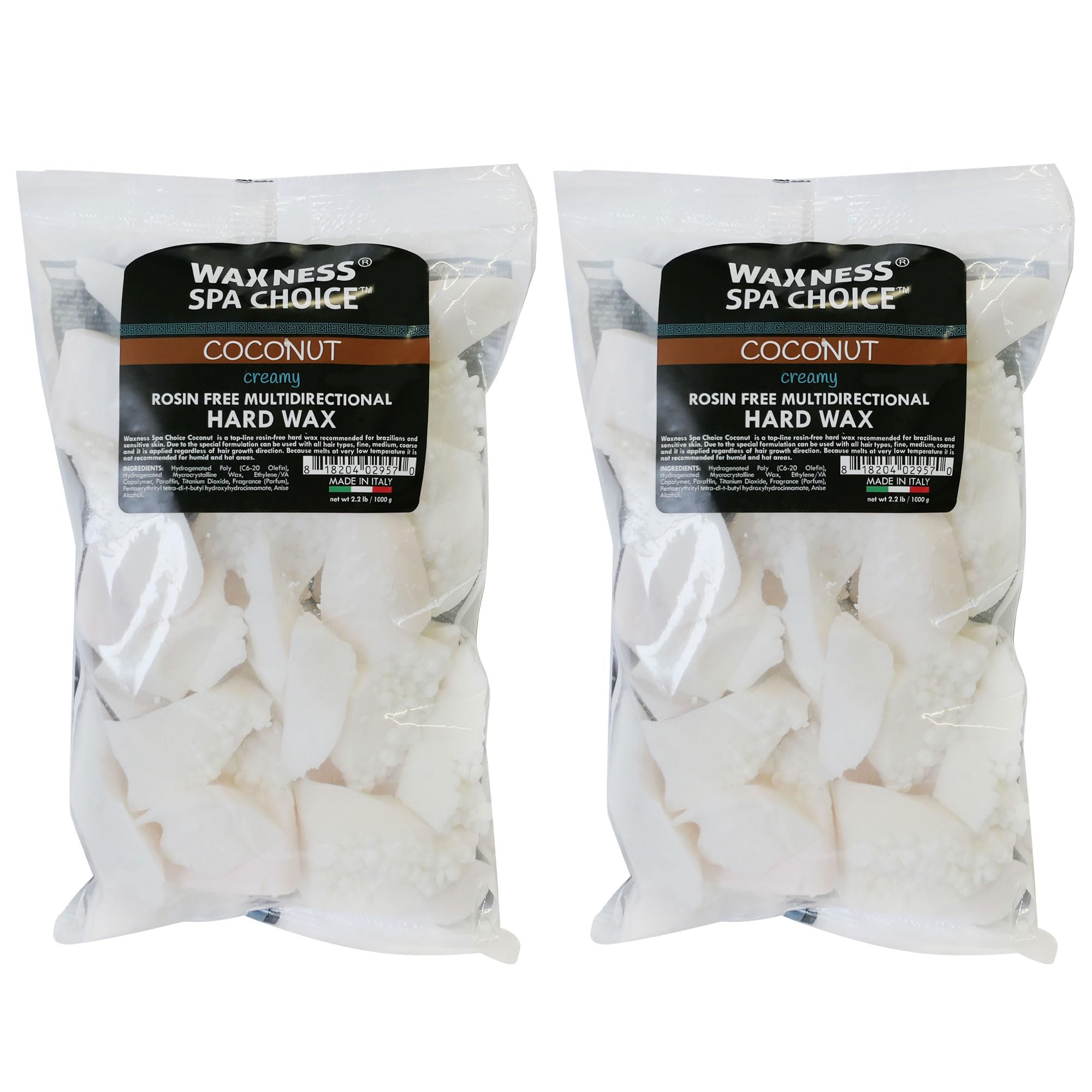 Waxness Spa Choice Cire Dure Coco sans résine, texture dense prête à l'emploi pour épilation
