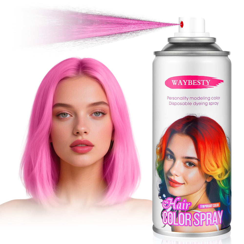 Waybesty coloration temporaire rose, gros plan montrant couleur vive prête à être appliquée.