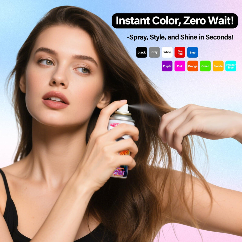 Waybesty spray couleur cheveux blanc — fonctionne sur tous les types de cheveux.