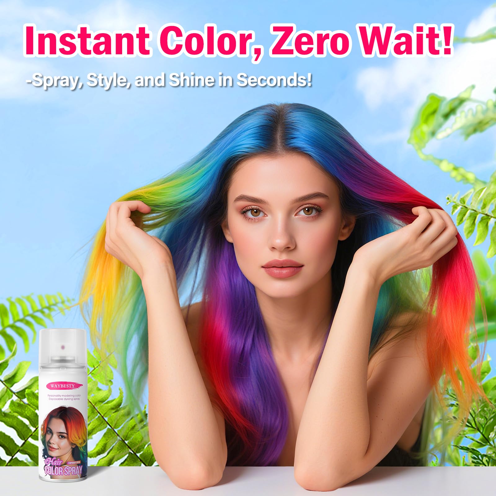 Waybesty Spray Coloration Cheveux Séchage Rapide pour un look express.