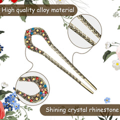 Waydress pince-chignon vintage cristal brun, élégant complément à une coiffure classique.
