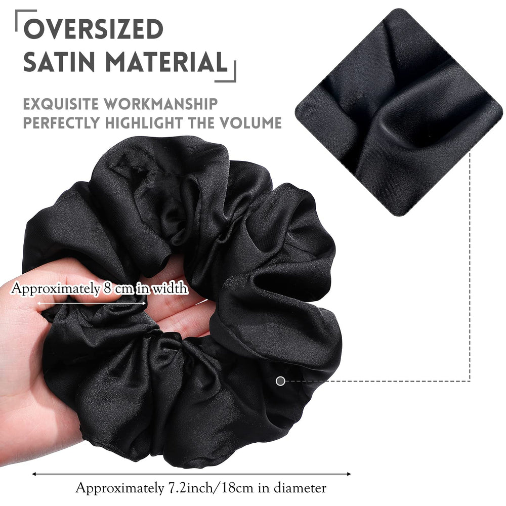 Waydress scrunchies satin noir avec élasticité élevée pour un maintien durable.