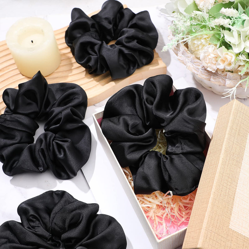 Waydress scrunchies satin noir usage quotidien, style et confort en un accessoire.