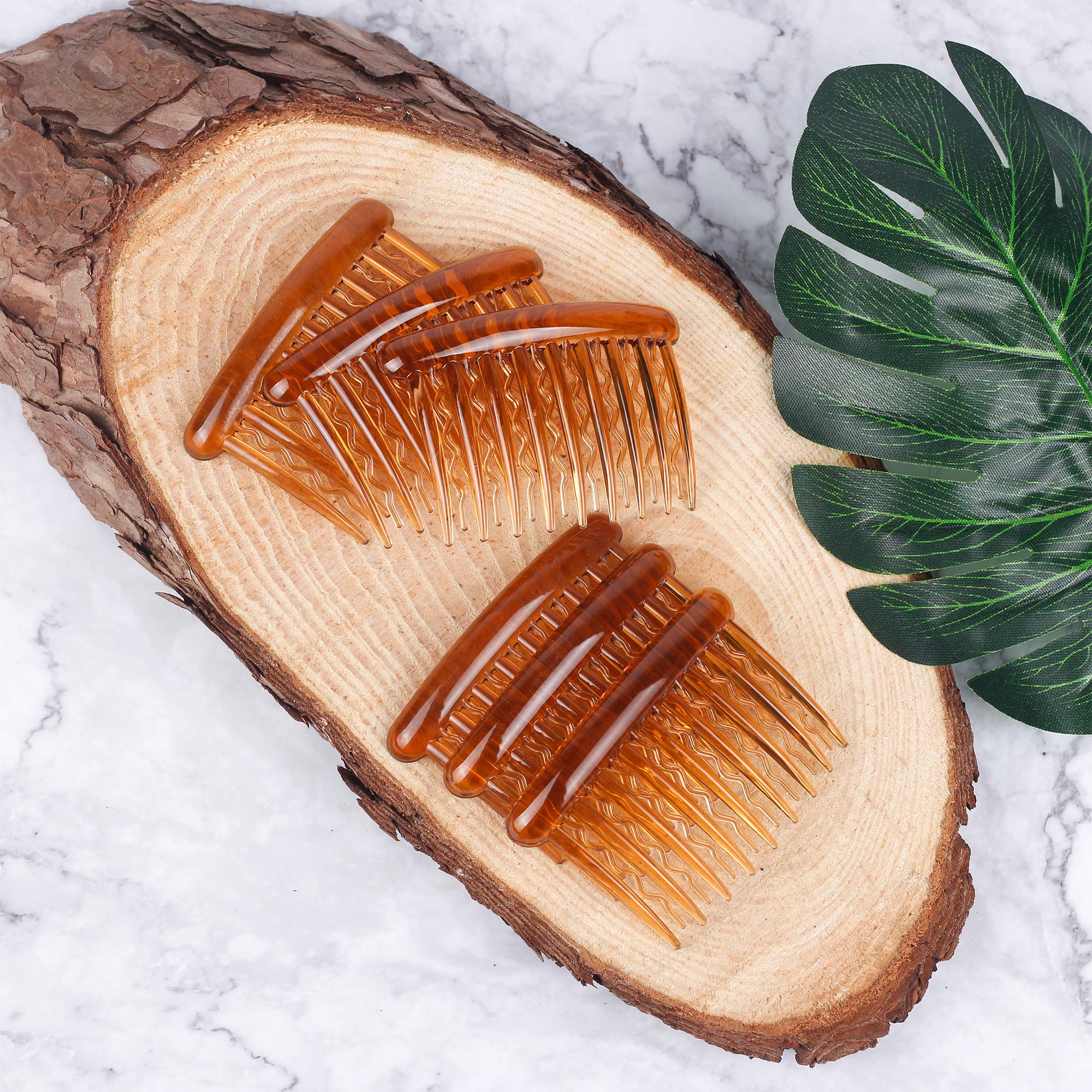 WBCBEC peigne latéral tortue brun clair, style discret pour cheveux fins.