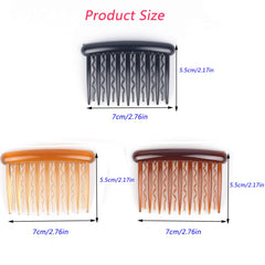 WBCBEC peigne latéral en plastique tortue noir, léger et pratique pour cheveux fins.