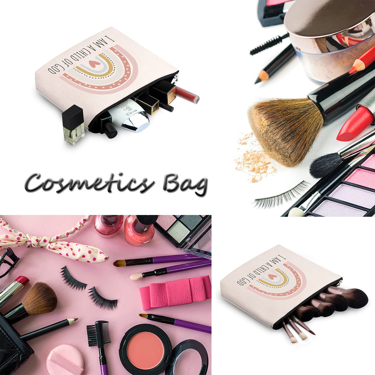 Etui maquillage WCGXKO, espace spacieux pour pinceaux et cosmétiques lors de vos déplacements.