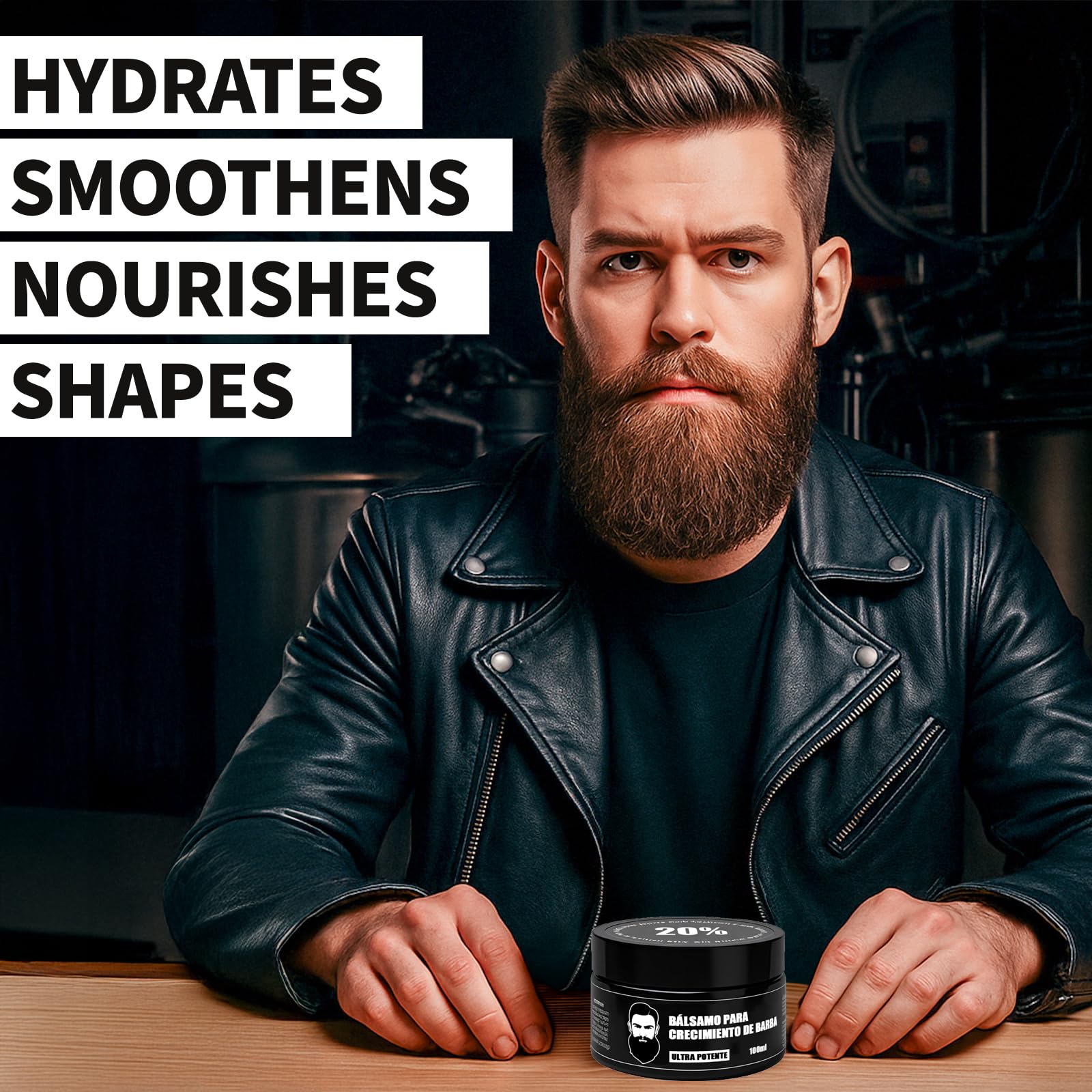 Wdvpue baume stimulant pour barbe — massage simple pour une répartition homogène