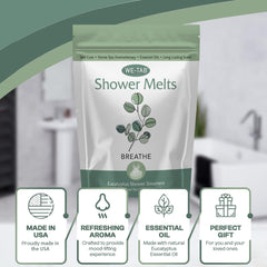 We-Tab aromathérapie eucalyptus en douche pour relaxation et énergie.