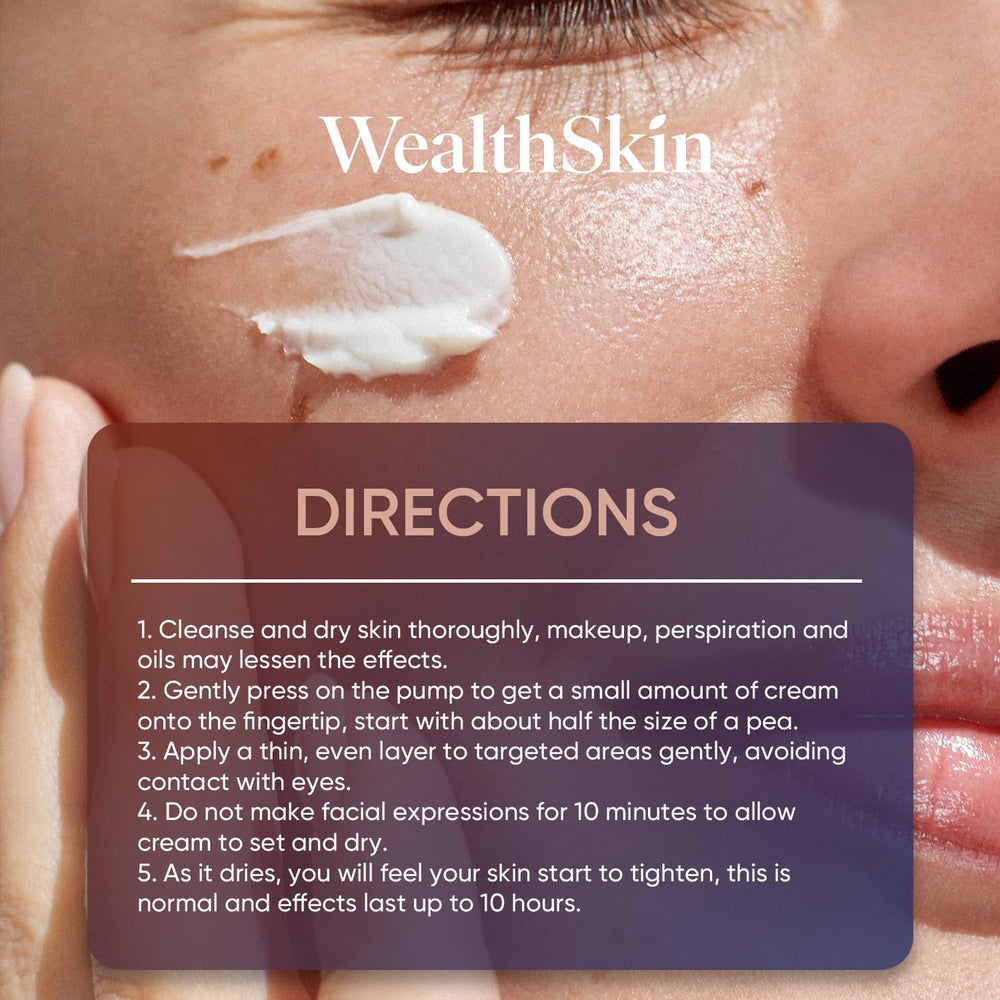 Wealthskin Crème Yeux Instantanée — comparaison avant/après révélant un contour plus net.