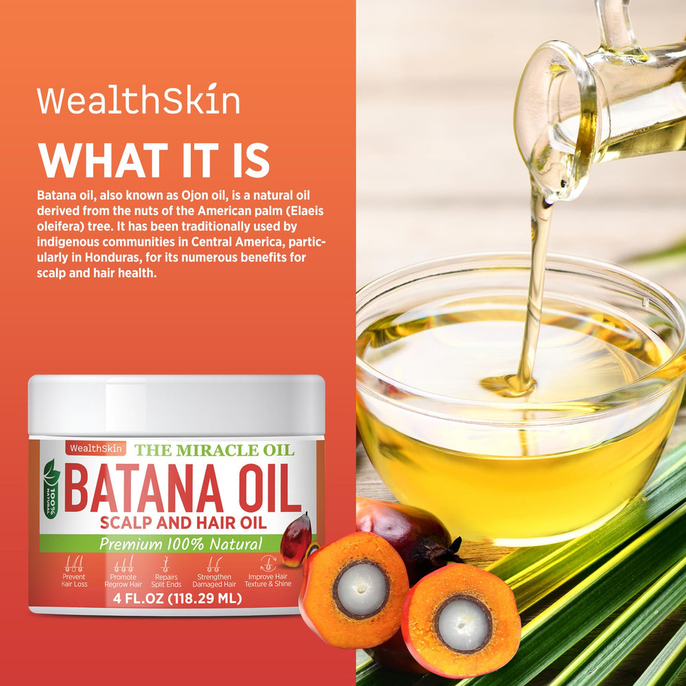 Wealthskin Vitamine E Batana – protection UV et hydratation des cheveux.