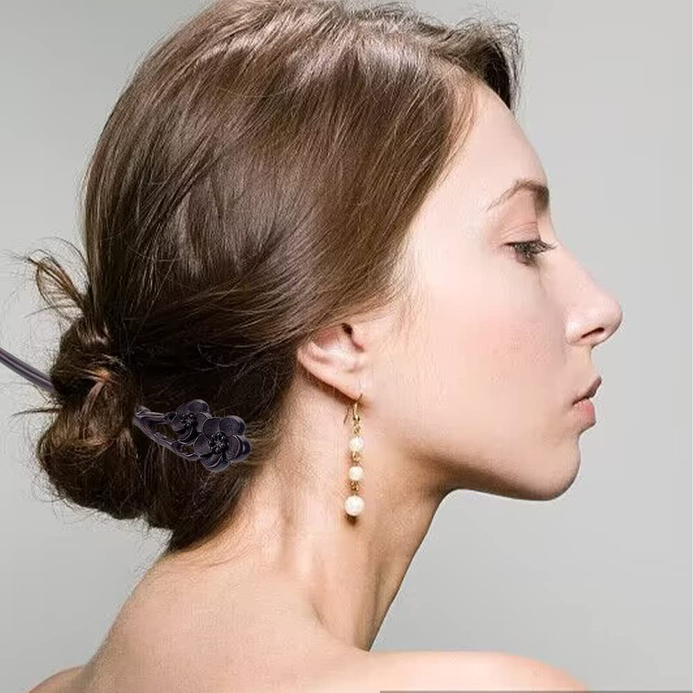 WEBEEDY accessoire cheveux long bois lotus pour chignon facile