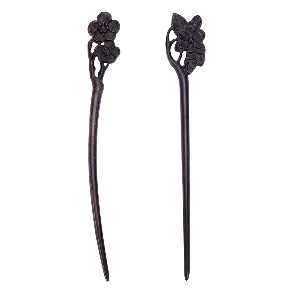 WEBEEDY baguette cheveux bois gravée lotus pour chignon élégant et durable