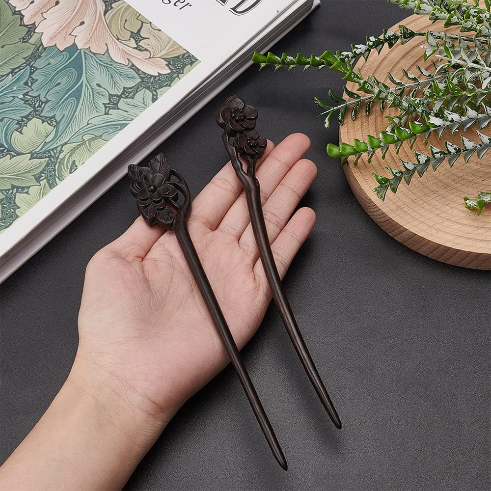 WEBEEDY cadeau coiffure artisanal bois fleurs lotus et prune