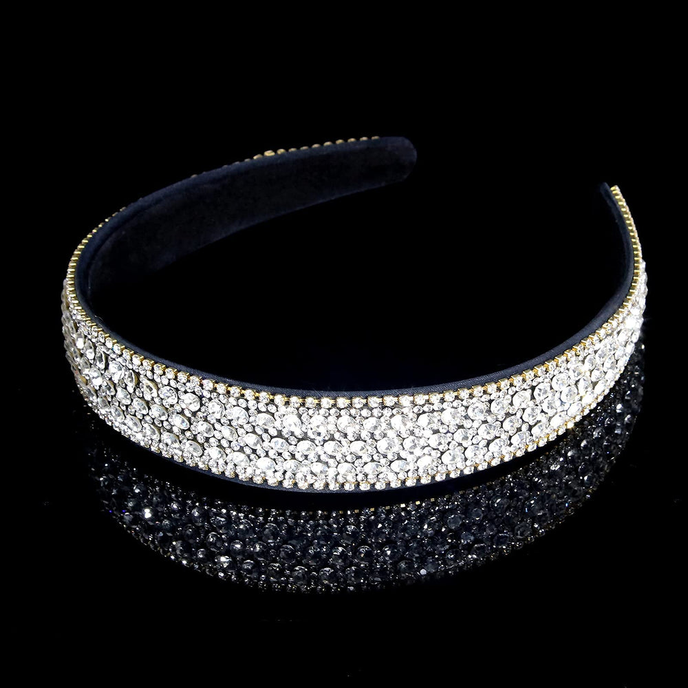 Bandeau Wecoe argenté avec cristaux brillants pour un look chic au quotidien.