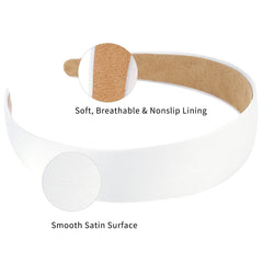 Bandeau WeCoe blanc satin prêt pour personnalisation maison.
