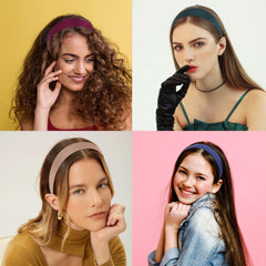 Wecoe bandeau satin 1,3 pouce bleu, maintient les cheveux en place toute la journée.