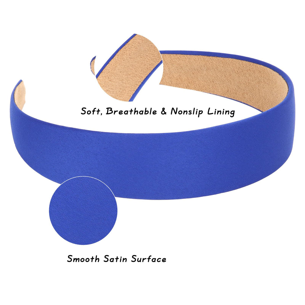 Bandeau satin bleu Wecoe, polyvalent et confortable pour toutes saisons.