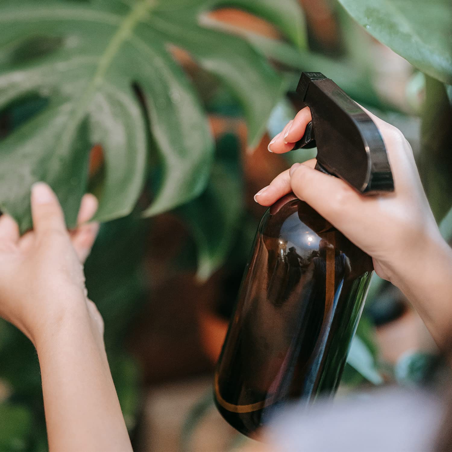 Wedama spray verre ambre pour soins cheveux et vaporisations quotidiennes.