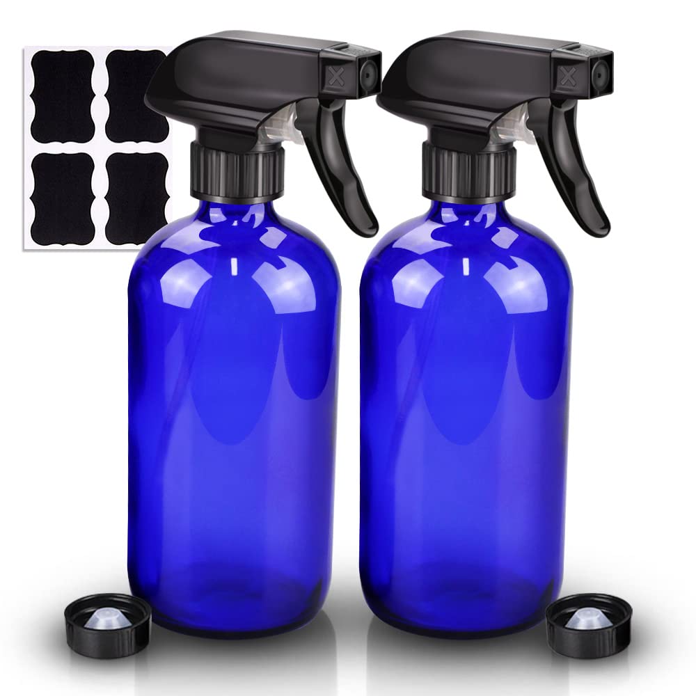 Wedama bouteille-vaporisateur-verre bleu 16onces idéal pour solutions nettoyantes