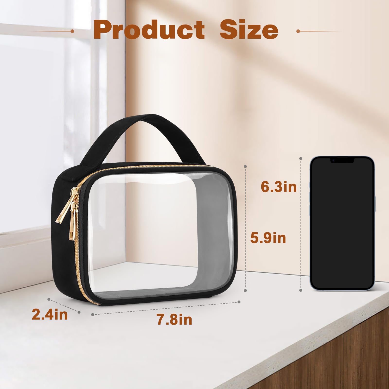 Wedama sac toilettage transparent avec poignée pratique en voyage.