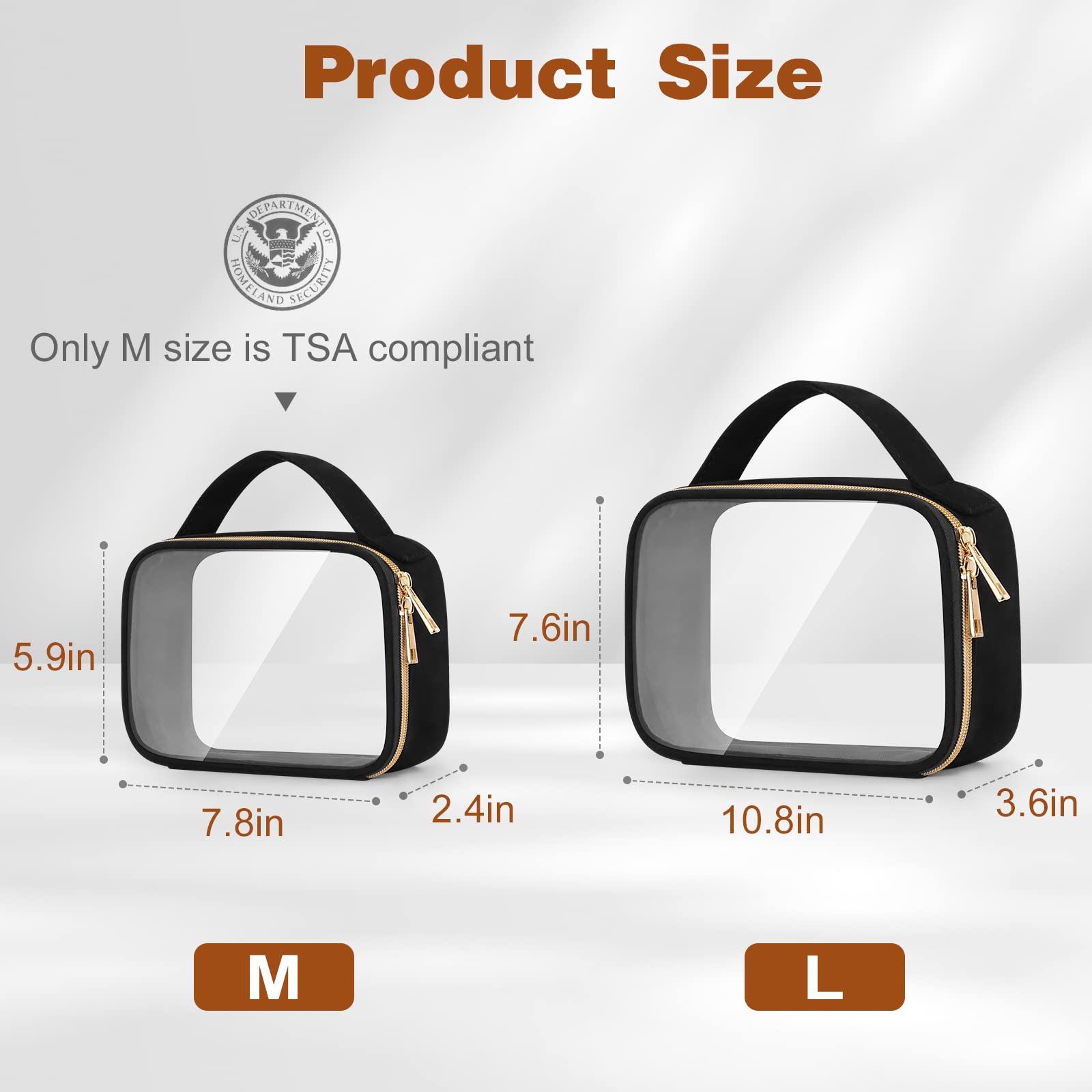Wedama sachet maquillage transparent avec fermeture double, léger et robuste pour le quotidien.