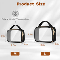 Wedama sachet maquillage transparent avec fermeture double, léger et robuste pour le quotidien.