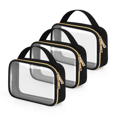 Wedama trousse de toilette approuvée TSA, lot de 3, ensemble compact et transparent.